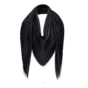 💯 Authentic Louis Vuitton Black Monogram Shawl Scarf
